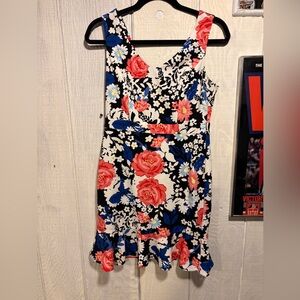 Floral Sleeveless Dress - Multicolor